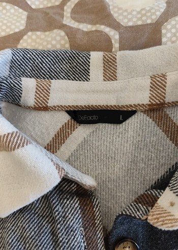 Kadın Gri Kareli Düğmeli Gömlek - Görsel 3