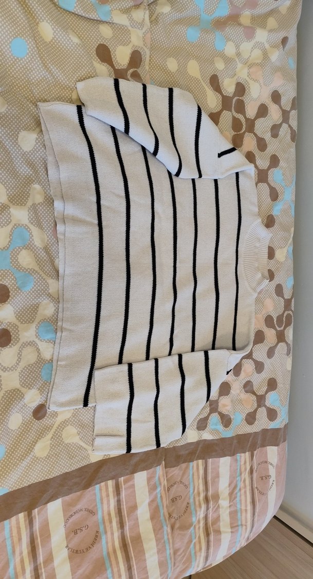 Çizgili Bohem Salaş Kadın Triko - Görsel 4