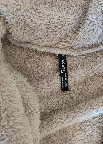 Düğmeli Kapüşonlu Bej Kadın Ceket - Görsel 4