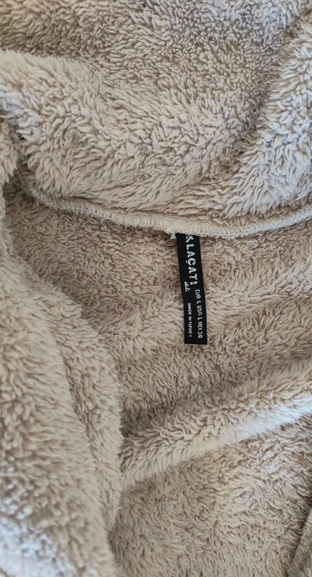 Düğmeli Kapüşonlu Bej Kadın Ceket - Görsel 4