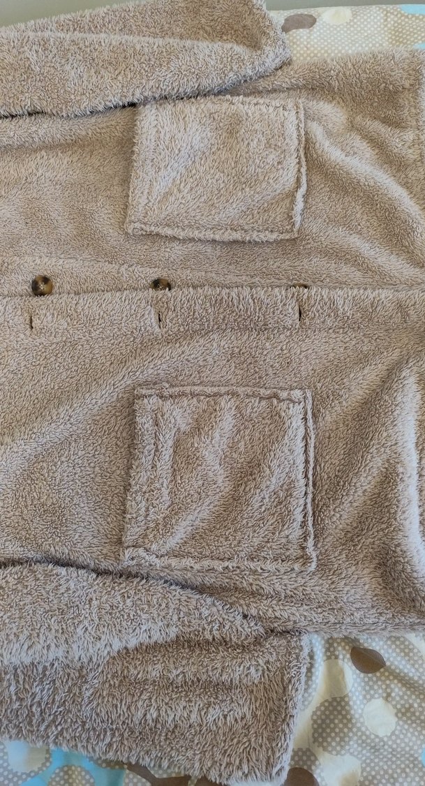 Düğmeli Kapüşonlu Bej Kadın Ceket - Görsel 3