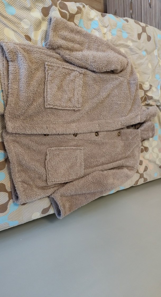 Düğmeli Kapüşonlu Bej Kadın Ceket - Görsel 2