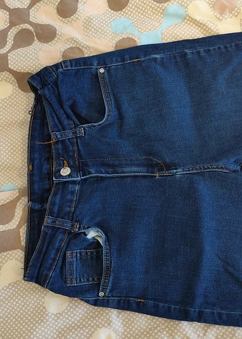 Kadın Mavi Denim Midi Boy Kot Pantolon - Görsel 4