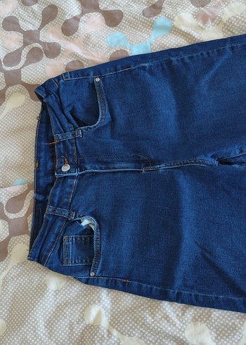 Kadın Mavi Denim Midi Boy Kot Pantolon - Görsel 3