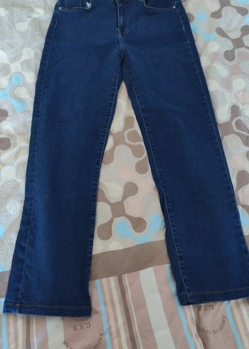 Kadın Mavi Denim Midi Boy Kot Pantolon - Görsel 2