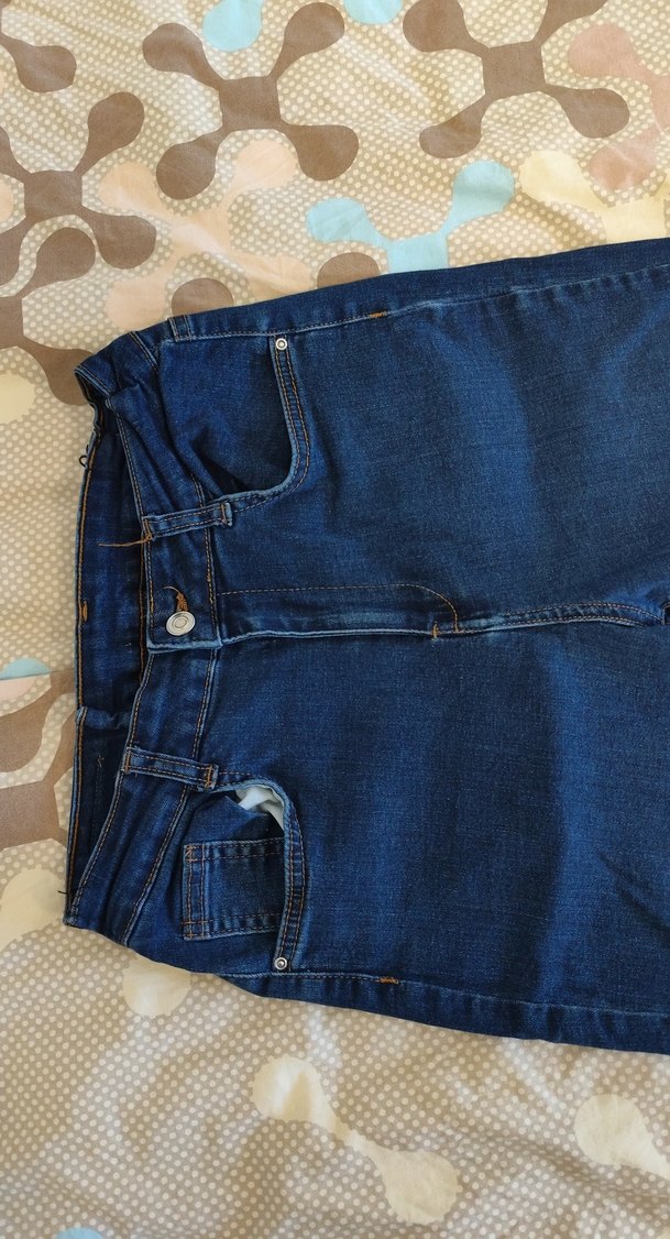 Kadın Mavi Denim Midi Boy Kot Pantolon - Görsel 4