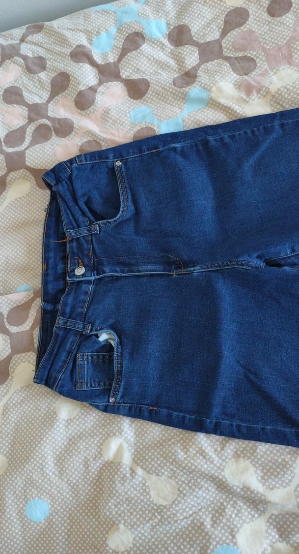 Kadın Mavi Denim Midi Boy Kot Pantolon - Görsel 3