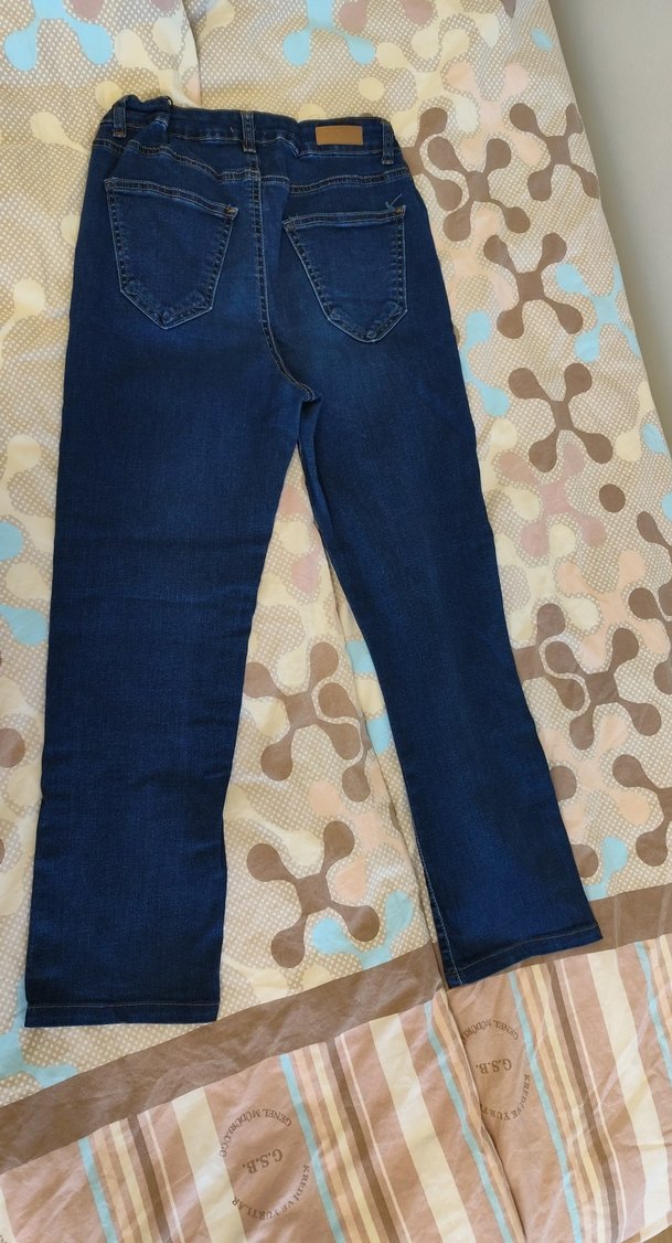 Kadın Mavi Denim Midi Boy Kot Pantolon - Görsel 5