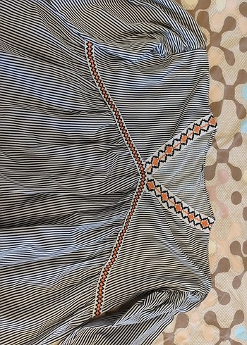 Nakışlı Gri Bohem Kadın Bluz - Görsel 3