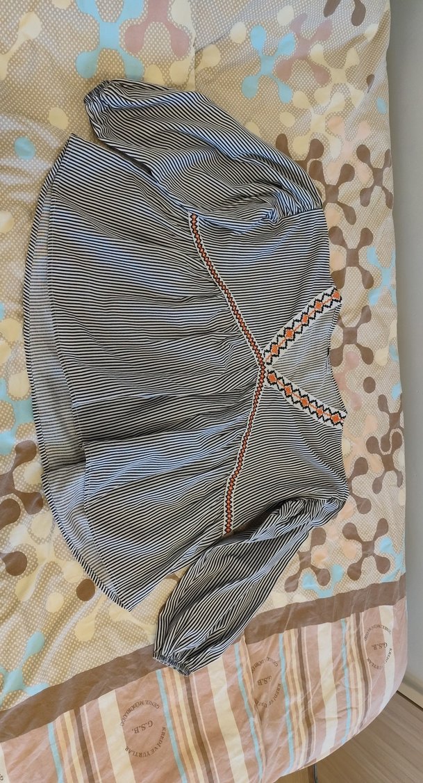 Nakışlı Gri Bohem Kadın Bluz - Görsel 2