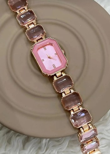 Pembe Parıltılı Kadın Kol Saati - Görsel 2