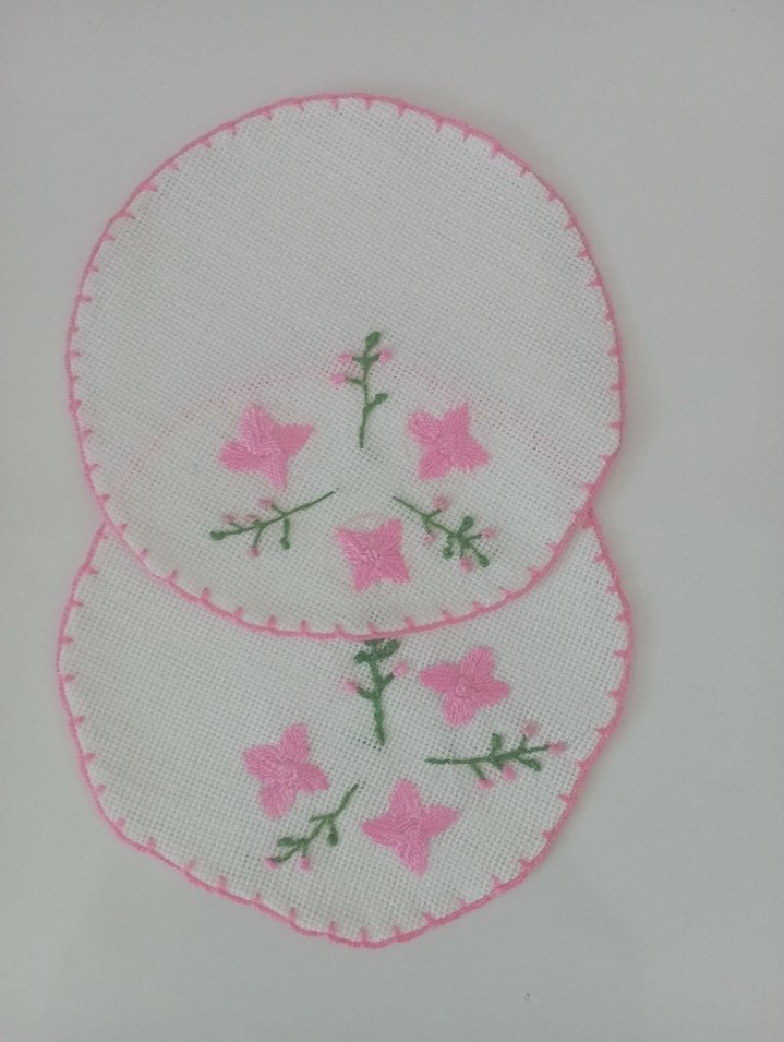 Nakışlı Pembe kahve sunum peçetesi - Görsel 2