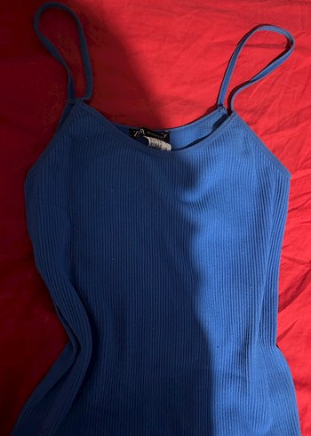 Mavi Kadın Midi Kısa Tulum - Görsel 4