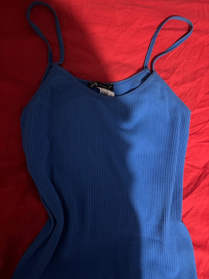 Mavi Kadın Midi Kısa Tulum - Görsel 4