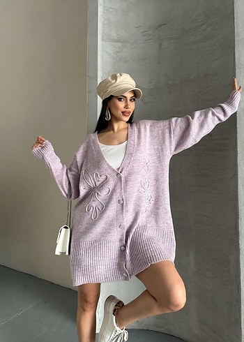 Süzene ve taşlı kristal düğmeli triko hırka - Görsel 4