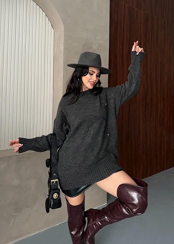 Süzene ve taşlı triko kazak - Görsel 2