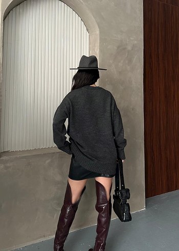 Süzene ve taşlı triko kazak - Görsel 8