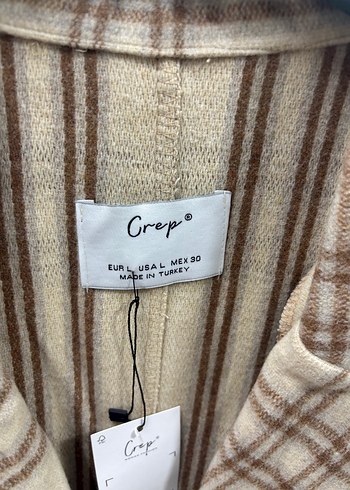 Bej Kareli Kadın Kaban - Görsel 4