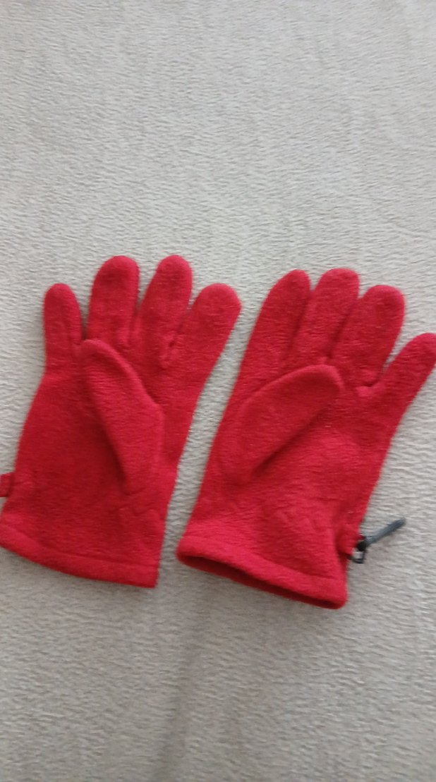 Nakışlı Kırmızı polar Erkek Eldiveni - Görsel 2