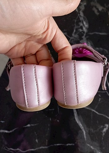 28 Beden Pembe Fırfırlı Kız Babet Ayakkabı