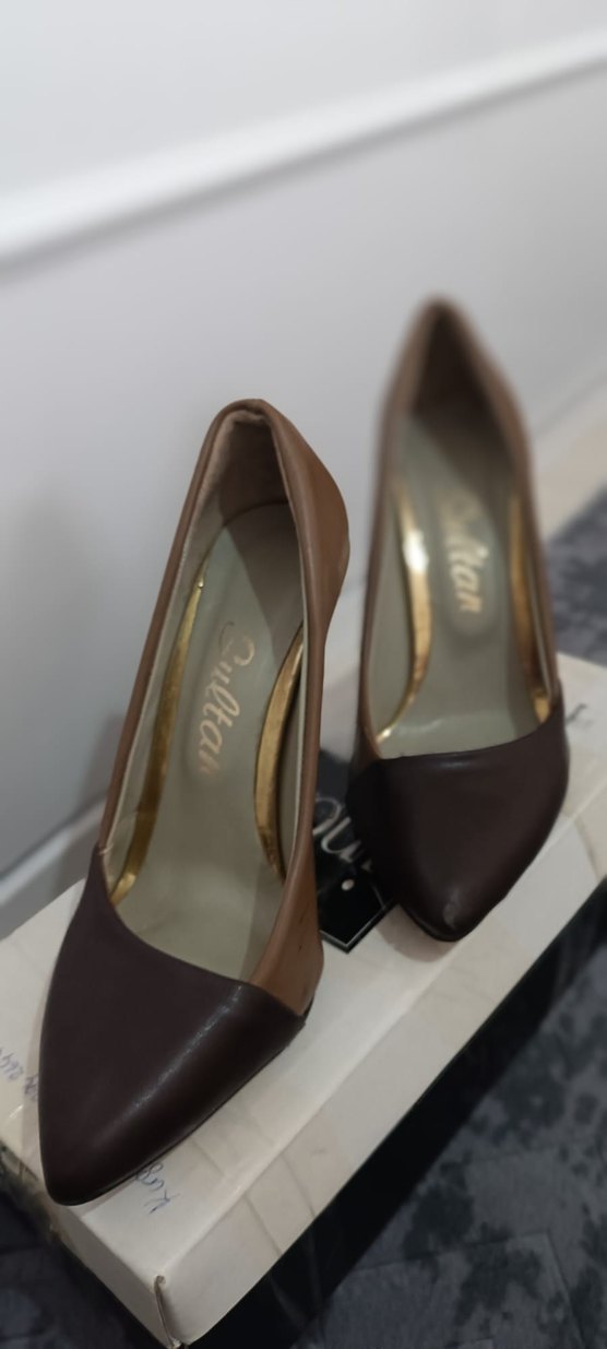 Kahverengi Tokalı Kadın Stiletto - Görsel 5