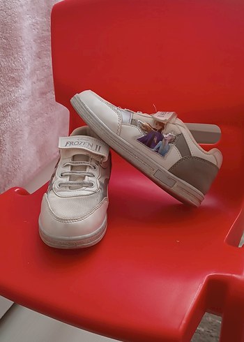 Kız Çocuk Beyaz Baskılı Cırt Cırtlı Spor Ayakkabı - Görsel 2