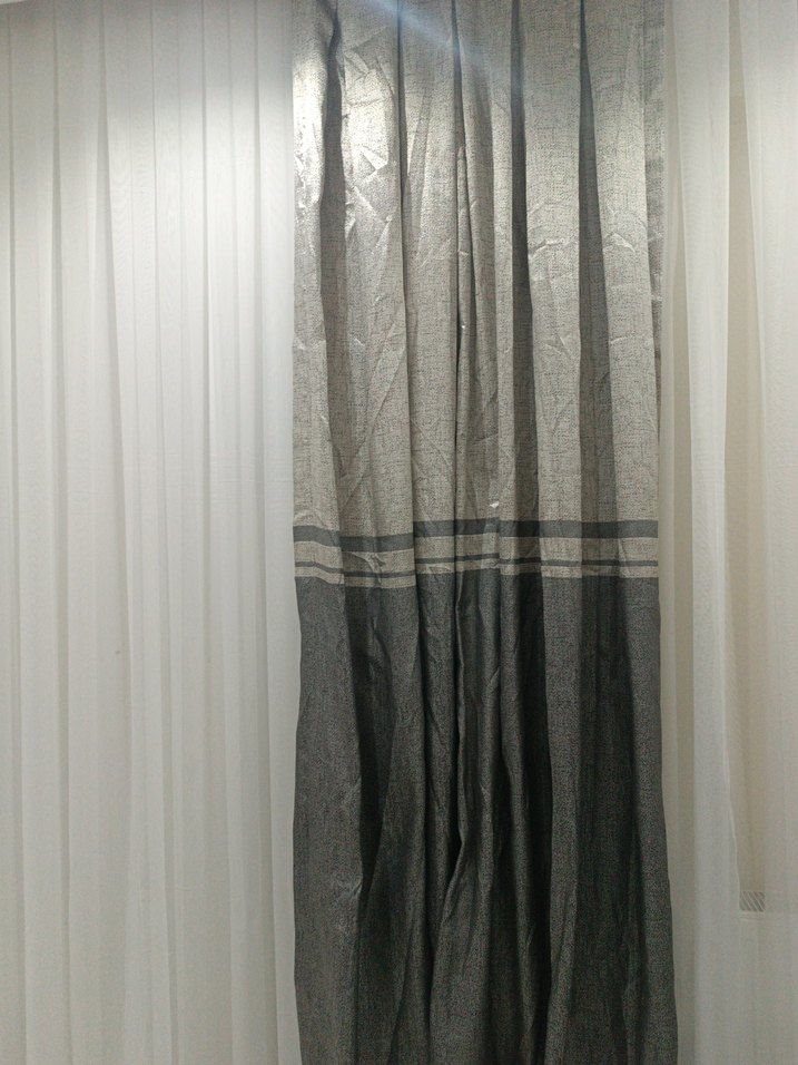 Gri Bağlama Desenli Modern Klasik Perde - Görsel 2