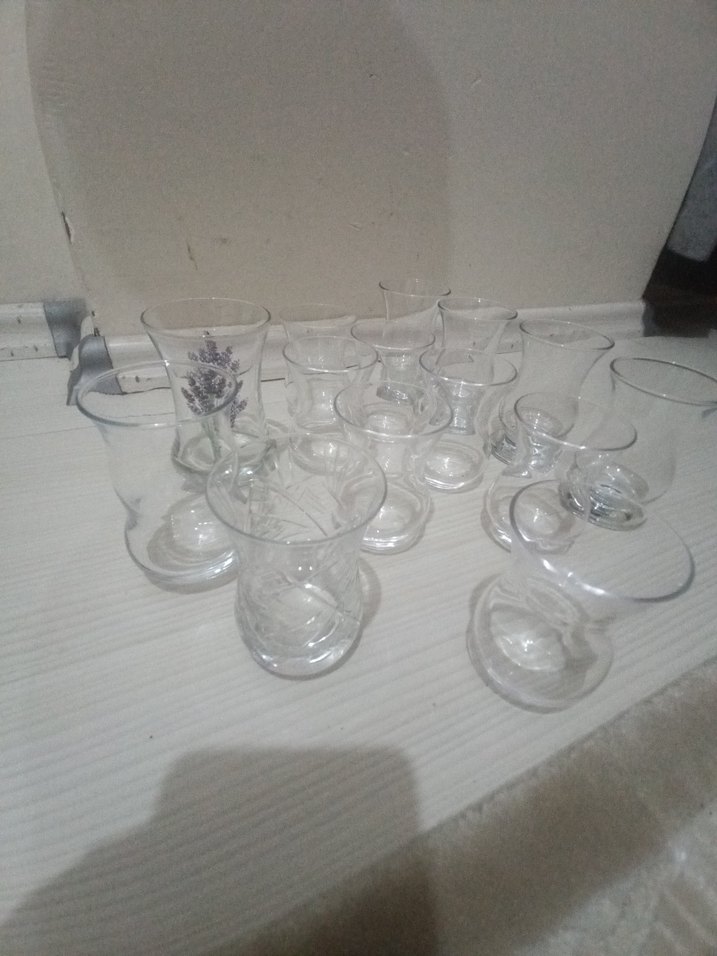 Çeşitli Şeffaf ve Desenli Çay Bardakları - Görsel 3