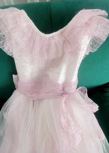 LC Waikiki Pembe Kız Çocuk Fırfırlı elbise