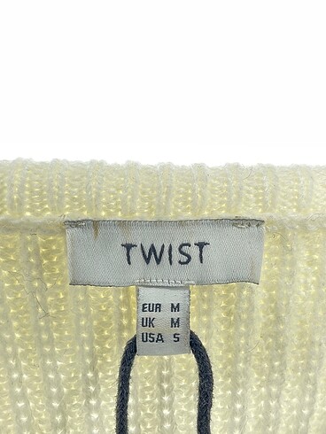 m Beden beyaz Renk Twist Kazak / Triko %70 İndirimli.