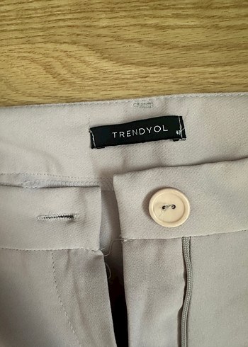 Trendyol bej kanvas likralı kadın pantolon - Görsel 2
