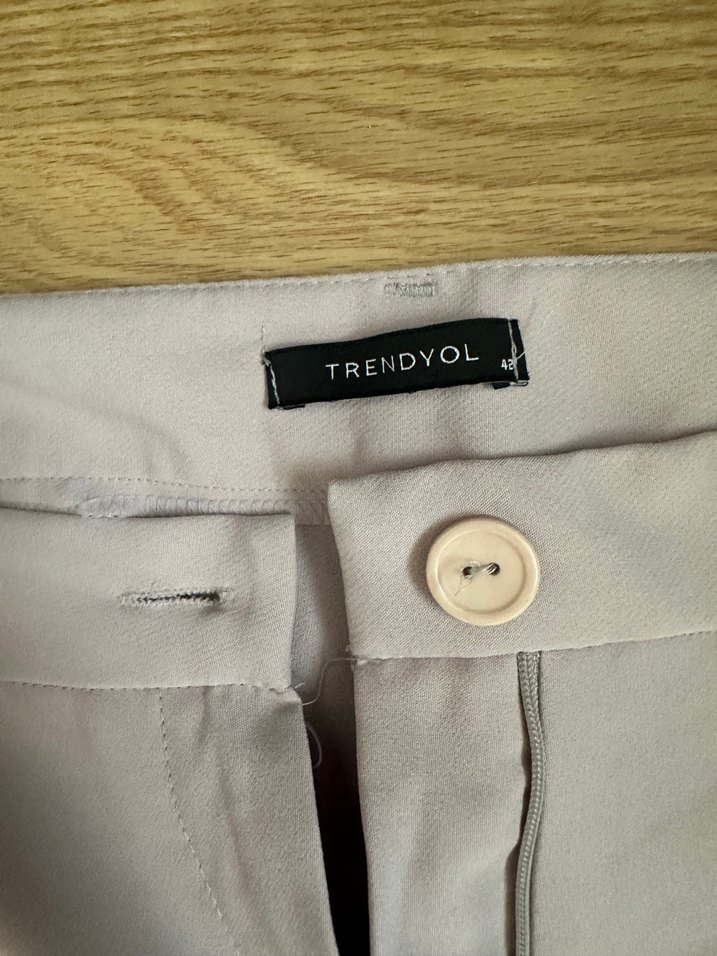 Trendyol bej kanvas likralı kadın pantolon - Görsel 2