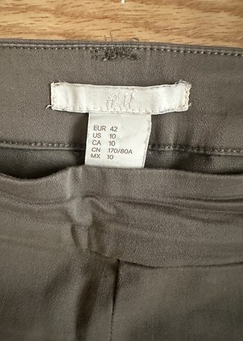 Bej haki Kadın Keten Kumaş Pantolon - Görsel 2