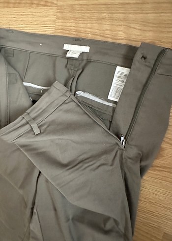 Bej haki Kadın Keten Kumaş Pantolon - Görsel 3