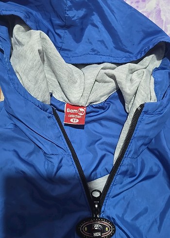 Mavi Kapüşonlu Erkek Çocuk Montu - Görsel 3