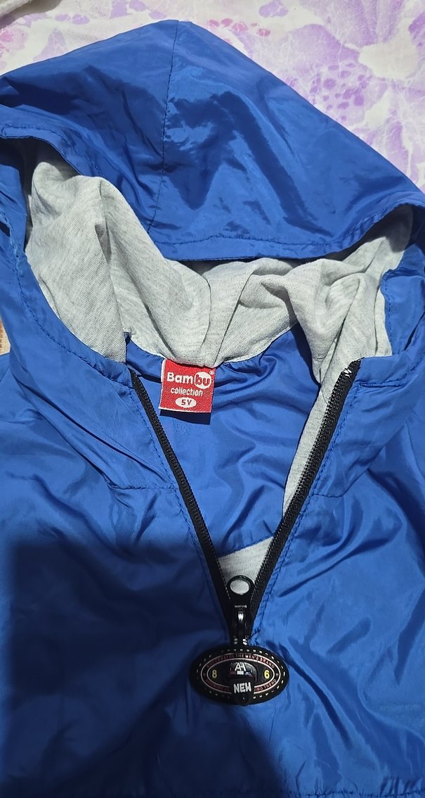 Mavi Kapüşonlu Erkek Çocuk Montu - Görsel 3