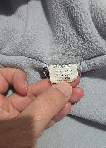 Kapüşonlu Erkek Çocuk Gri Desenli Fermuarlı Mont - Görsel 5