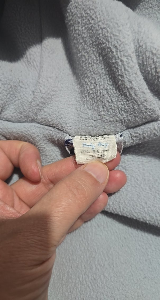 Kapüşonlu Erkek Çocuk Gri Desenli Fermuarlı Mont - Görsel 5