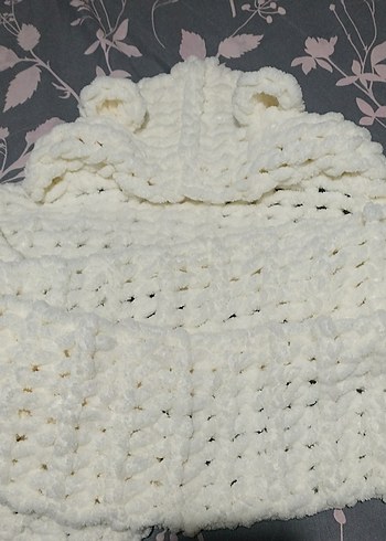 puffy ipten şapkalı ayıcık atkı - Görsel 3