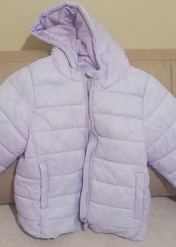 LC Waikiki Kız Çocuk Lila Kapüşonlu Fermuarlı Mont