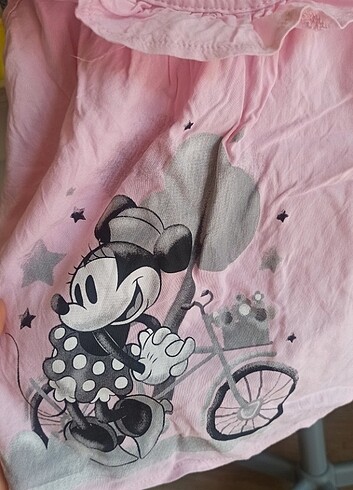 Diğer Kız çocuk Mickey mouse logolu sıfır kol boyundan bağlamalı bluz
