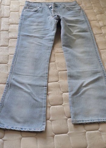 Düğmeli Buz mavisi Kot Pantolon - Görsel 2