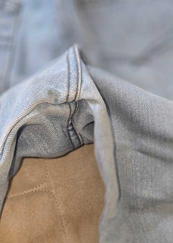 Düğmeli Buz mavisi Kot Pantolon - Görsel 4