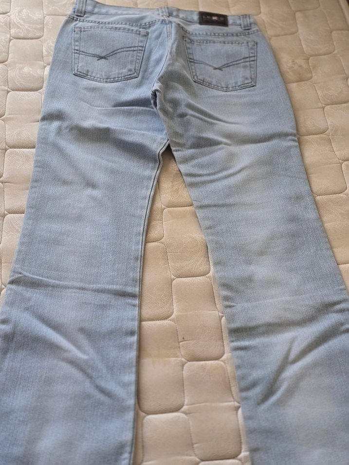 Düğmeli Buz mavisi Kot Pantolon - Görsel 3