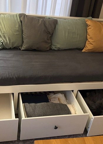 HEMNES/AGOTNES Beyaz Çekmeceli Çocuk Divanı 80x200 cm - Görsel 6