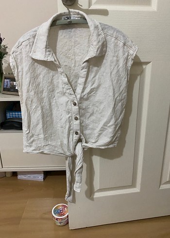 Mavi Jeans Düğmeli Keten Bohem Kolsuz Gömlek