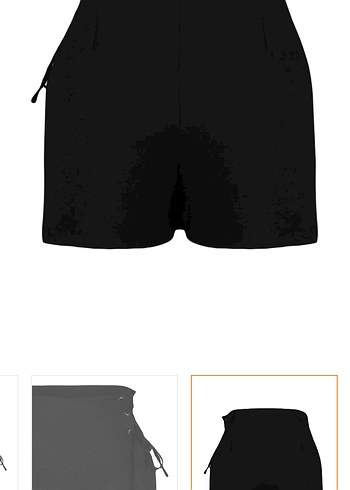 Beli Bağcıklı Siyah Mini Etek - Görsel 4