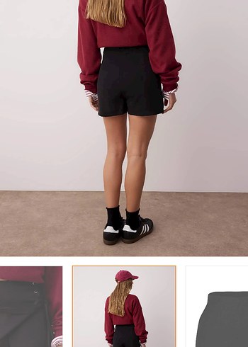 Beli Bağcıklı Siyah Mini Etek - Görsel 3