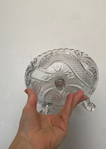 Bohem Tarzı Beyaz Desenli Cam Şekerlik Seti - Görsel 6