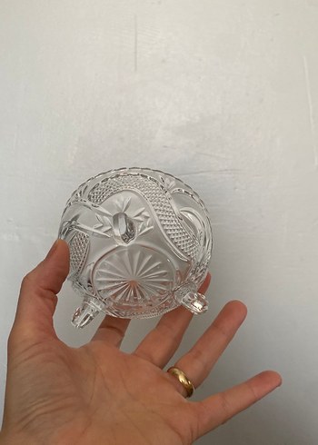 Bohem Tarzı Beyaz Desenli Cam Şekerlik Seti - Görsel 4